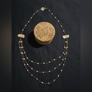 Sage Freshwater Pearl Necklace 3 strands with original box